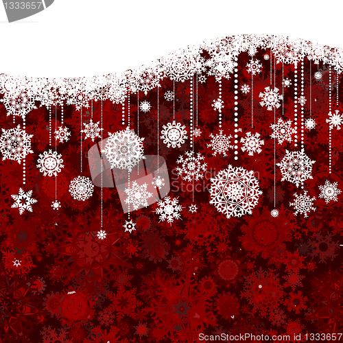Image of Christmas New Year's white pattern on red. EPS 8