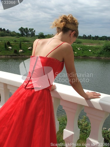 Image of Girl in red dress