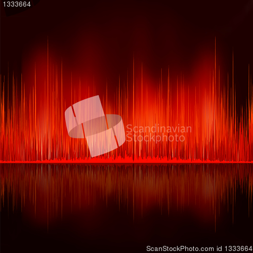 Image of Sound waves oscillating on black background. EPS 8