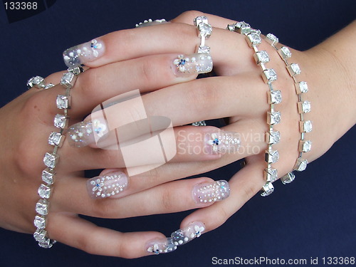 Image of hand with decorated nails