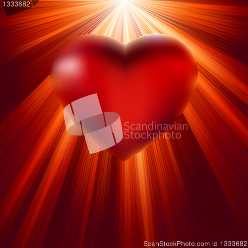 Image of Heart shining with light of love. EPS 8