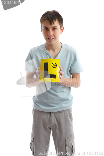 Image of Teenager holding L plates