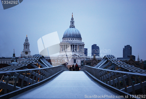 Image of St Paul's Cathedral and Millenium Bridge in London