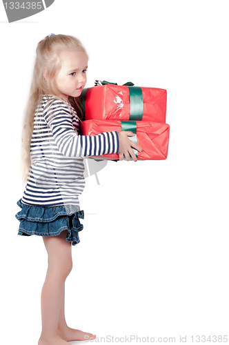 Image of Little cute girl in studio