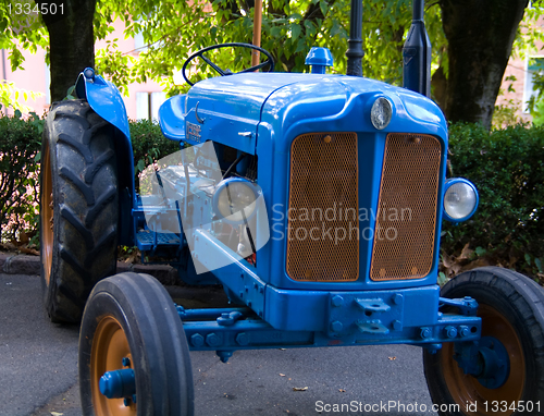 Image of Old model of tractor, renovated to be in superb condition