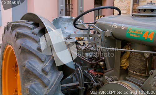 Image of Old model of tractor, renovated to be in superb condition