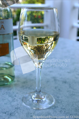 Image of wine glass and bottle