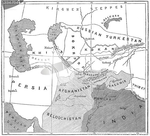 Image of Middle East circa 1873