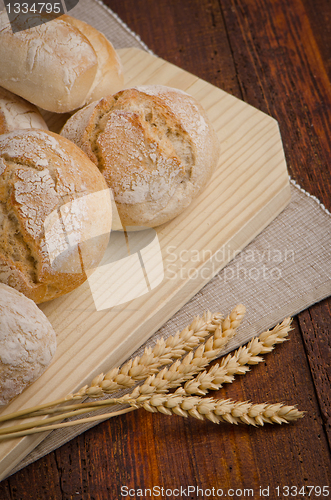Image of Bread on wood table