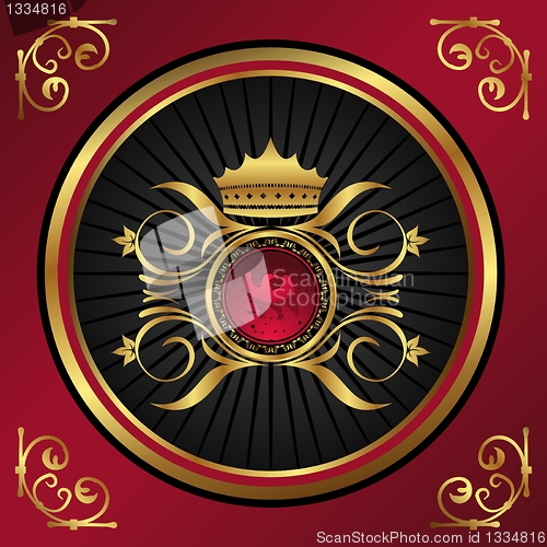 Image of floral vintage with heraldic elements