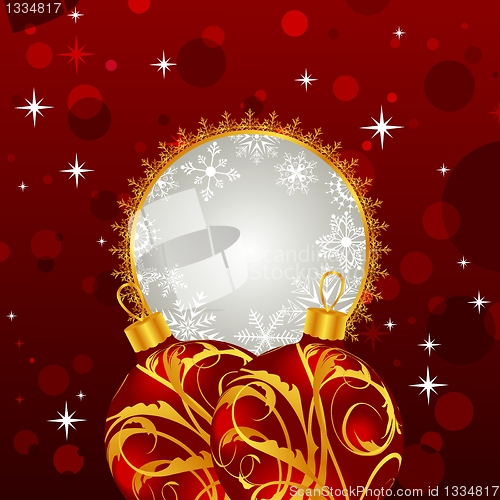 Image of Christmas invitation with balls