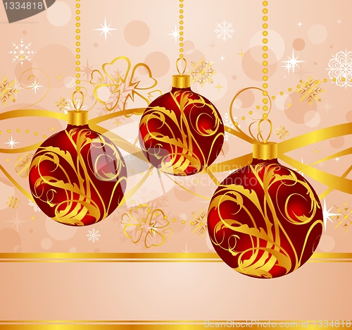 Image of abstract background with Christmas balls