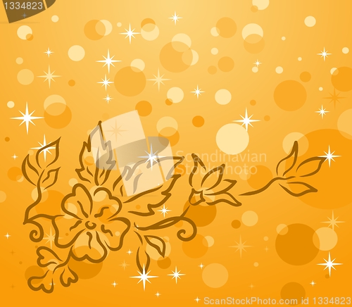 Image of autumn background with floral branch