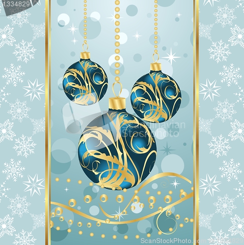 Image of Christmas background with set balls