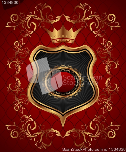 Image of elegant gold heraldry frame