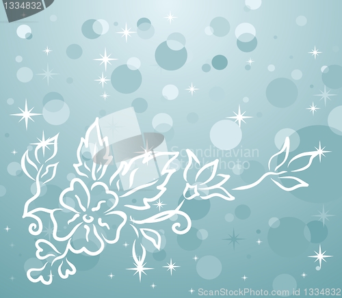 Image of winter background with floral branch