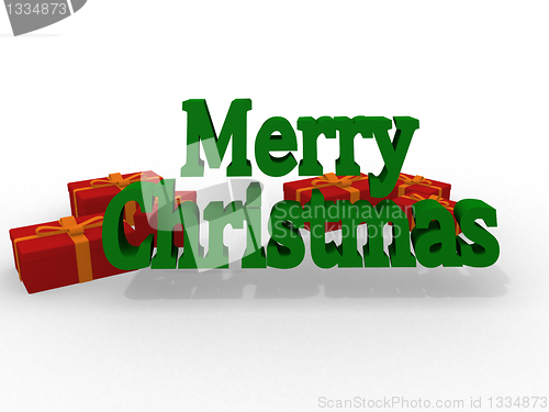 Image of Red Merry Christmas 3D Lettering 