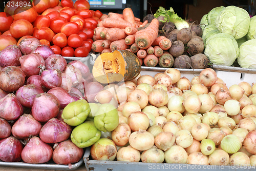 Image of assorted vegetables on farmer's market 