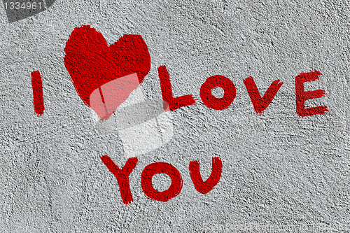 Image of I love you on the wall