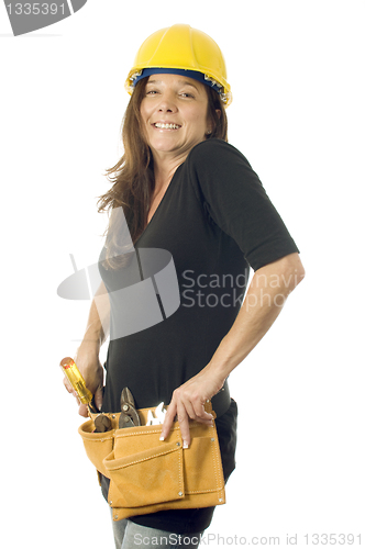 Image of pretty female contractor builder