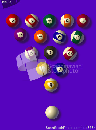 Image of pool balls on blue