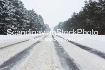 Image of Snow-covered road 