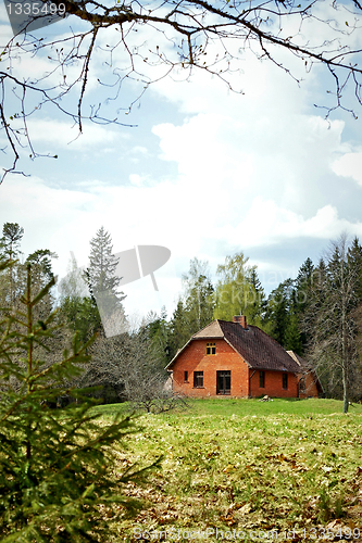Image of landscape with red house