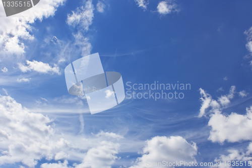 Image of Clouds around blue sky