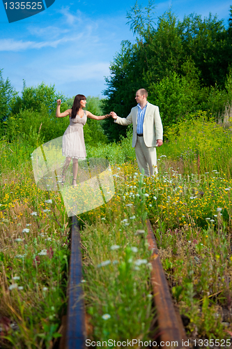 Image of Romantic walk along the railway