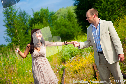 Image of Romantic walk along the railway