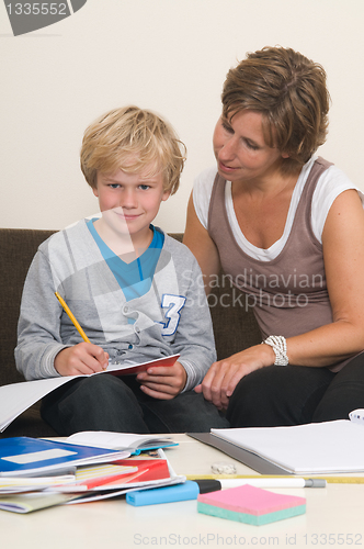 Image of Doing homework with mother