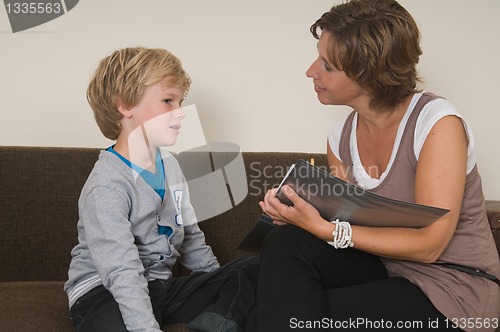 Image of Doing homework with mother