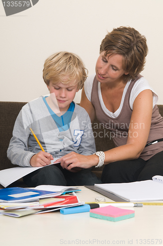 Image of Doing homework with mother