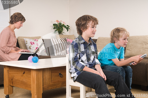 Image of Children watching tv