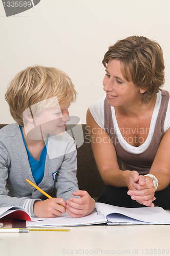 Image of Doing homework with mother