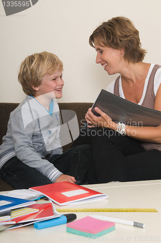 Image of Doing homework with mother