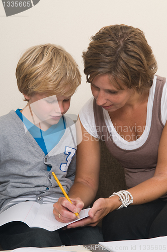 Image of Doing homework with mother