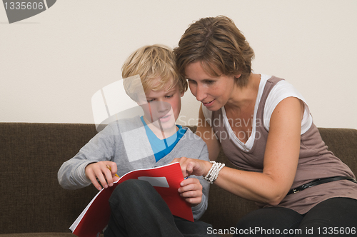 Image of Doing homework with mother