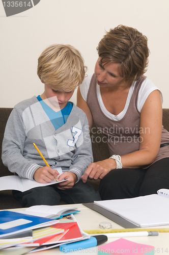 Image of Doing homework with mother