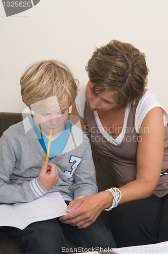 Image of Doing homework with mother