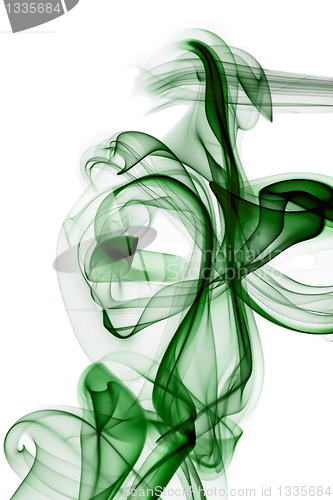 Image of Green smoke in white background