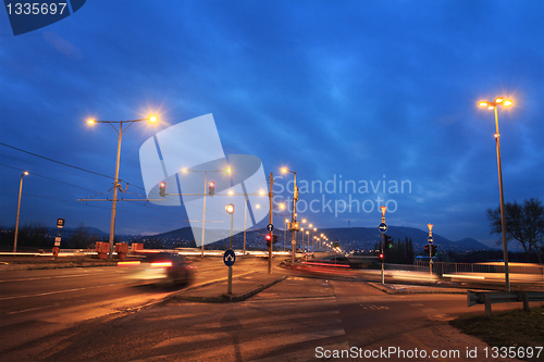 Image of Fast moving cars at night