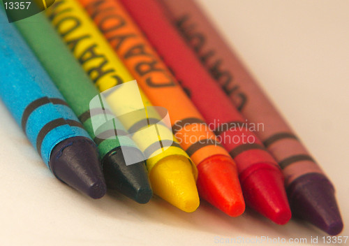 Image of closeup of wax crayons