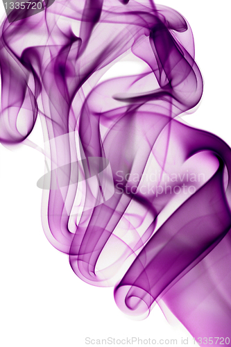 Image of Purple smoke in white background