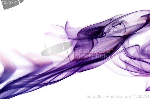 Image of Purple smoke in white background