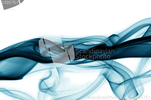 Image of Turquoise smoke in white background