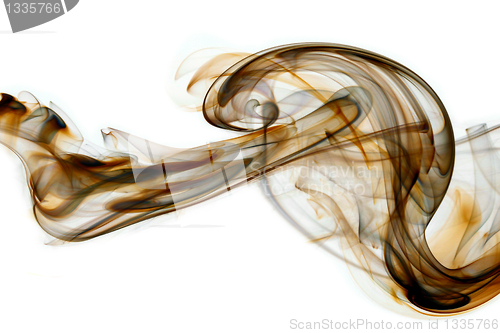 Image of black-brown smoke in white background