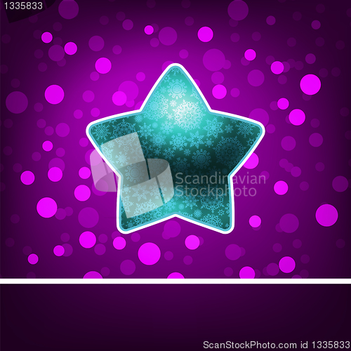 Image of Blue star on fiolet abstract Happy New Year. EPS 8