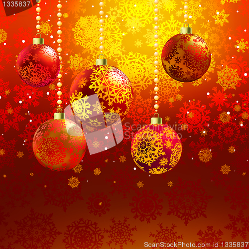 Image of ?hristmas background with baubles. EPS 8