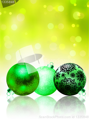 Image of Beautiful green happy Christmas card. EPS 8